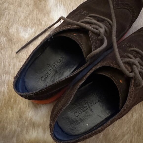 cole haan dark brown suede oxfords size 10 mens
